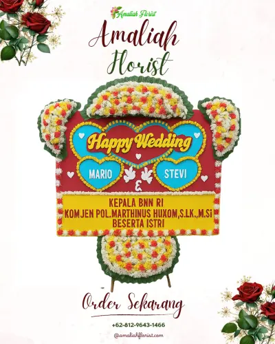 Karangan Papan Bunga Pernikahan di Muaradua